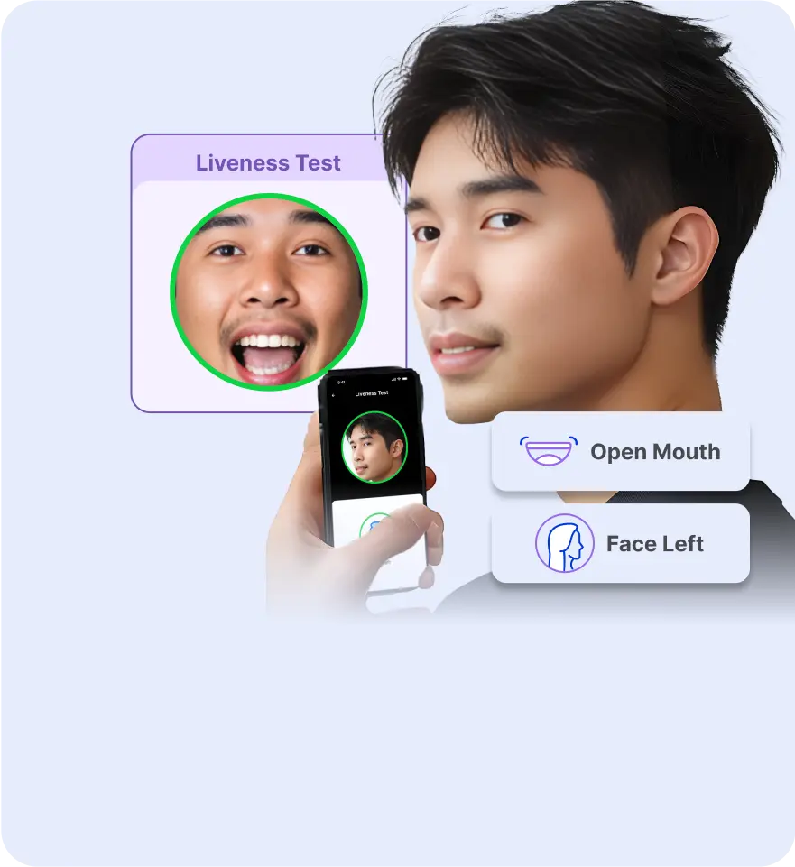Dapat Terintegrasi Dengan <br /><span class="text-blue-500">Liveness Detection</span>